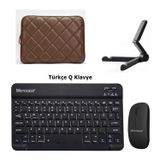 Microcase TCL TAB 11 Tablet için Tablet Çanta+Türkçe Bluetooth Klavye+Mouse+Tablet Standı-AL8124 (Siyah)