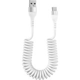 Microcase Type-C Spiral Tasarım USB Şarj ve Data Kablosu 1 metre Beyaz - AL3999
