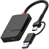 Microcase Type C USB 3.0 Çift Kart Okuyucu 8in1 USB Otg Sd/tf - AL4587 - Siyah