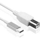 Microcase Type-C Yazıcı Kablosu Type-C To USB B Çevirici - 1 Metre AL2850 - Beyaz