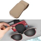 Microcase Universal Suni Deri Oto Güneş Gözlük Tutucu Askılık Mıknatıslı - AL5240 - Bej
