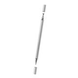 Microcase Universal Telefon Tablet iPad Metalik Gri 2in1 Disk Uçlu Stylus Pen Dokunmatik Kalem - AL3463