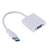 Microcase Usb 3.0 To Vga Adaptör - 20 Cm Beyaz (usb 3.0 Ve Usb 2.0 Destekler) - Al2619