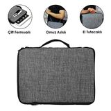 Microcase Vestel V Tab Z2 10 inch Tablet için Omuz Askılı ve El Tutacaklı Universal Sleeve Taşıma Çantası -AL3068