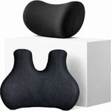 Microcase Visco Ortopedik Memory Foam Oto Koltuk Kafa ve Destek Minderi + Kafa Destek Minderi AL5523 - Siyah