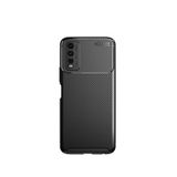 Microcase Vivo Y20 Maxy Serisi Carbon Fiber Silikon Kılıf - Siyah