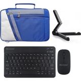 Microcase Vorcom Quartzpro 10.1 Inch Tablet Uyumlu Tablet Çanta+Türkçe Bluetooth Klavye +Mouse+ Standı AL4383 Lacivert