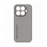 Microcase Xiaomi 17T Pro ile Uyumlu Luxury Leather Series Deri Desenli Plastik Koruma Kılıf Gri - AL8125