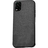 Microcase Xiaomi Mi 10 Lite Fabrik Serisi Kumaş ve Deri Desen Kılıf - Gri
