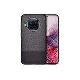 Microcase Xiaomi Mi 10I Fabrik Serisi Kumaş ve Deri Desen Kılıf Siyah