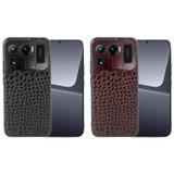 Microcase Xiaomi Mi 11 Ultra Kamera Korumalı Hakiki Yılan Derisi Kaplama Plastik Kılıf - AL8122 (Siyah)