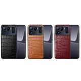 Microcase Xiaomi Mi 11 Ultra Kamera Korumalı Yılan Derisi Kaplama Plastik Kılıf - AL8121 (Taba)