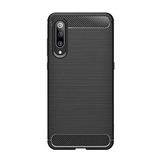 Microcase Xiaomi Mi 9 Explorer Brushed Carbon Fiber Silikon Siyah Kılıf