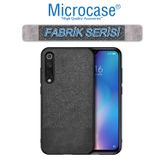 Microcase Xiaomi Mi 9 Fabrik Serisi Kumaş ve Deri Desen Kılıf - Siyah