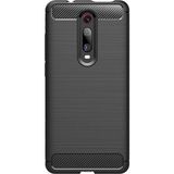 Microcase Xiaomi Mi 9T Brushed Carbon Fiber TPU Siyah Silikon Kılıf