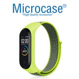 Microcase Xiaomi Mi Band 5 Kaliteli Hasır Örme Kayış - Neon Sarı Ky4