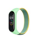 Microcase Xiaomi Mi Band 5 Kaliteli Hasır Örme Kayış Su Yeşili-sarı - Ky4
