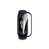 Microcase Xiaomi Mi Band 8 Tam Kaplayan Kavisli Ekran Koruyucu 3D Pet Film - Siyah AL3385