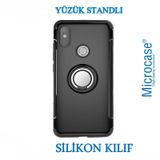 Microcase Xiaomi Mi Mix 3 Yüzük Standlı Armor Siyah Silikon Kılıf