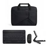 Microcase Xiaomi Mi Pad 7 Macbook Laptop Çantası 2 Bölmeli + Bluetooth Klavye+Mouse+Tablet Standı Siyah AL5568