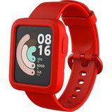 Microcase Xiaomi Mi Watch Lite Önü Açık Tasarım Yumuşak Silikon Kılıf - Kırmızı