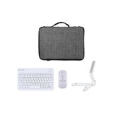 Microcase Xiaomi Pad 8 / Pad 8 Pro Tablet Uyumlu Gri Çanta + Türkçe Bluetooth Klavye + Mouse + Standı - Beyaz AL5163