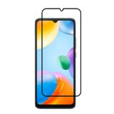 Microcase Xiaomi Poco C40 Tam Kaplayan Çerçeveli Tempered Ekran Koruyucu - Siyah