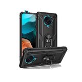 Microcase Xiaomi Poco F2 Pro Anka Serisi Yüzük Standlı Armor Kılıf- Siyah