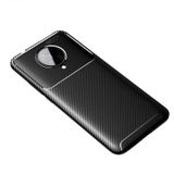 Microcase Xiaomi Poco F2 Pro Maxy Serisi Carbon Fiber Silikon TPU Kılıf - Siyah