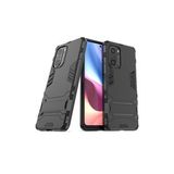Microcase Xiaomi Poco F3 Alfa Armor Standlı Perfect Koruma Kılıf Siyah