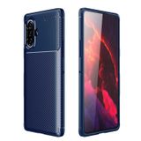 Microcase Xiaomi Poco F3 GT Maxy Serisi Carbon Fiber Silikon Kılıf - Mavi