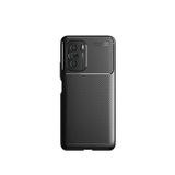 Microcase Xiaomi Poco F3 Maxy Serisi Carbon Fiber Silikon Kılıf - Siyah