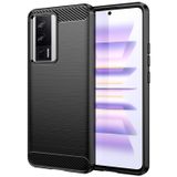 Microcase Xiaomi Poco F5 Pro/Redmi K60 / K60 Pro Brushed Carbon Fiber Silikon Kılıf - Siyah AL3332