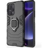 Microcase Xiaomi Poco F5 / Redmi Note 12 Turbo Batman Serisi Yüzük Standlı Armor Kılıf - Siyah AL3349