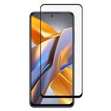 Microcase Xiaomi Poco M5s Global için Tam Kaplayan Çerçeveli Tempered Ekran Koruyucu - Siyah AL3276