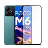 Microcase Xiaomi Poco M6 Pro 5G - Redmi 12 5G Tam Kaplayan Çerçeveli Tempered Ekran Koruyucu - Siyah AL3276