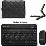 Microcase Xiaomi Poco Pad M1 12.1 Inch Tablet Için Çanta+Türkçe Bluetooth Klavye+Mouse+Tablet Standı - AL8124 - Siyah