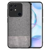 Microcase Xiaomi Redmi 10C Fabrik Kumaş ve Deri Desen Kılıf - Gri