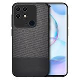 Microcase Xiaomi Redmi 10C Fabrik Kumaş ve Deri Desen Kılıf - Siyah