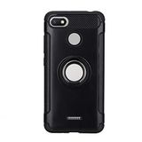Microcase Xiaomi Redmi 6A Yüzük Standlı Armor Siyah Silikon Kılıf