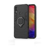 Microcase Xiaomi Redmi 7 Batman Serisi Yüzük Standlı Armor Siyah Kılıf