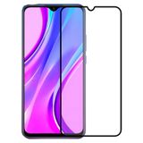 Microcase Xiaomi Redmi 9 Tam Kaplayan Çerçeveli Tempered Ekran Koruyucu - Siyah