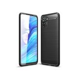Microcase Xiaomi Redmi Note 10S Brushed Carbon Fiber Silikon Kılıf - Siyah