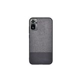 Microcase Xiaomi Redmi Note 10S Fabrik Serisi Kumaş ve Deri Desen Kılıf - Gri