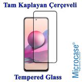 Microcase Xiaomi Redmi Note 10s Tam Kaplayan Çerçeveli Tempered Ekran Koruyucu - Siyah
