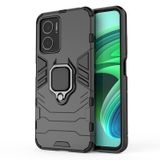 Microcase Xiaomi Redmi Note 11E / Redmi 10 5G Batman Serisi Yüzük Standlı Armor Kılıf - Siyah AL3349