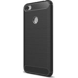 Microcase Xiaomi Redmi Note 5A Prime Brushed Carbon Fiber Silikon Tempered Cam + Kılıf