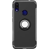 Microcase Xiaomi Redmi Note 7 Yüzük Standlı Armor Siyah Silikon Kılıf