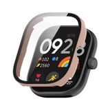 Microcase Xiaomi Redmi Watch 4 Ekran Korumalı Sert Rubber Kılıf - AL3173 (Toz Pembe)