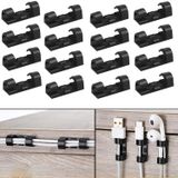 Microcase Yapışkanlı Kablo Sabitleyici Düzenleyici Çok Amaçlı Kablo Toparlayıcı Klips SET-AL4552 16 Adet - Şeffaf